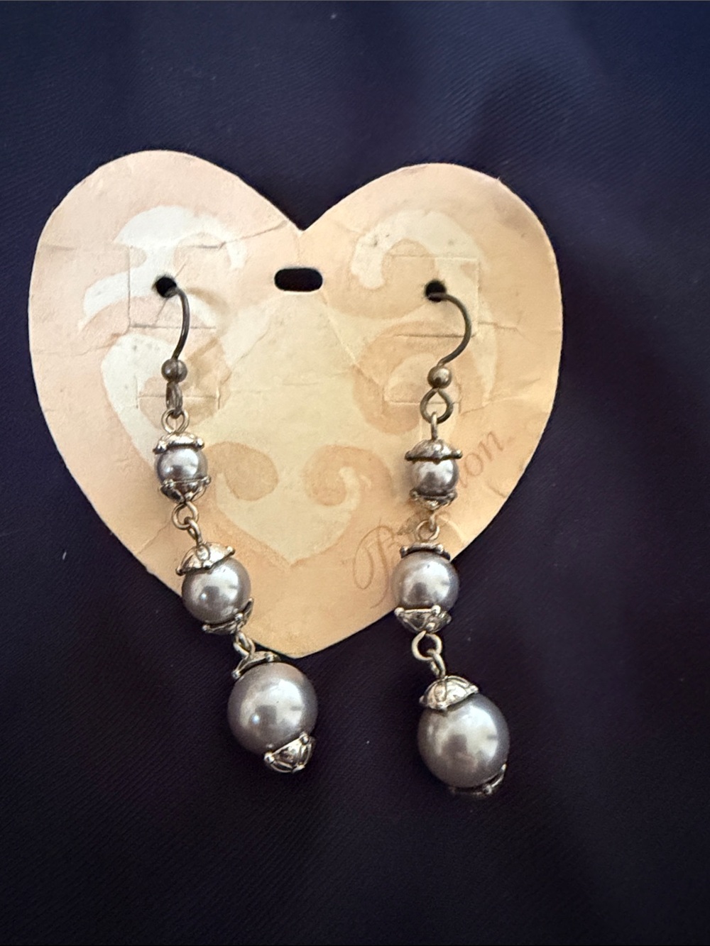 Brighton Gray Pearl Drop Dangle Earrings
